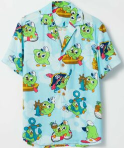 Duolingo Merch Captain Duo Button Up Shirt Unique Gifts For Husband - WearandDecor