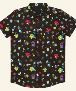 Undertale Merch Underground Garden Button Up Shirt Best Gift For Video Game Lovers - WearandDecor