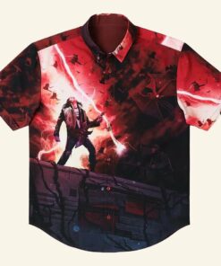 Stranger Things Eddie Munson Merch Stranger Things x RSVLTS Most Metal Ever Button Up Shirt - WearandDecor