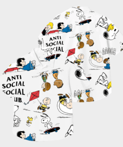 Anti Social Social Club Merch ASSC X Peanuts Button Up Shirt Great Gifts For Him -WearandDecor