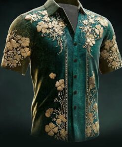 Vintage Saint Patrick's Day Hawaiian Shirt Irish Holiday St Patrick's Day Button Down Shirt