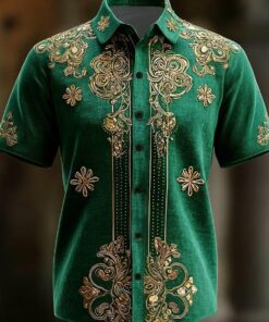 Vintage Saint Patrick's Day Hawaiian Shirt St Patty's Day Apparel Green Holiday Gift Ideas