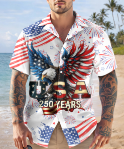 Patriotic Bald Eagle Usa 250 Years Hawaii Shirt America 250 Merchandise Gifts For Patriotic Dad