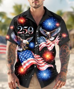 250 Years 1776 - 2026 Patriotic Eagle Hawaii Shirt America 250 Merchandise Unique Patriotic Gifts