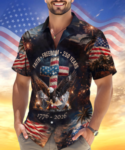 250 Years Of Freedom 1776 - 2026 Eagle Patriotic Hawaii Shirt America 250 Merchandise Patriotic Themed Gifts