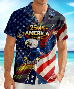 Patriotic 250th America 1776-2026 Eagle Hawaii Shirt America 250 Merchandise Patriotic Gifts For Him