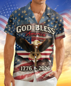 Patriotic 250th Anniversary God Bless America Eagle 1776Â–2026 Hawaii Shirt America 250 Merchandise Unique Patriotic Gifts