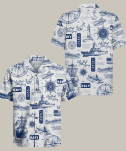 US Navy 250th Years Of Service Hawaiian Shirt Forged By The Sea Shirt Navy Veteran Present