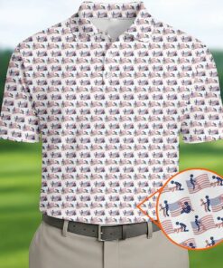 Naughty Position American Flag Polo Golf Shirts 250th Anniversary Golf Shirts For Men