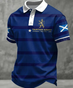 Tartan Army Canada Mexico USA Polo Shirt Scotland 2026 World Cup Fan Gear Gift For Soccer Fans