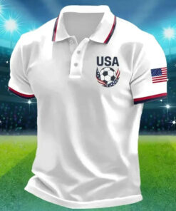 USA Soccer Polo Shirt World Cup 2026 Winged Ball Fan Gear Gift For American Football Fans