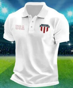USA Soccer Shield Polo Shirt World Cup 2026 Fan Clothing Gift For American Football Supporters