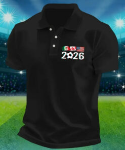World Cup 2026 Soccer Polo Shirt Mexico Canada USA Fan Gear Gift For Football Supporters