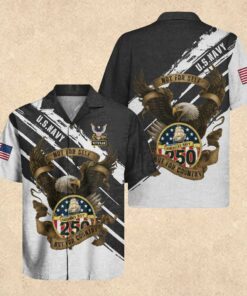 US Navy 250 Years Eagle Patriotic Hawaiian Shirt Father's Day