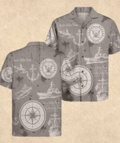 US Navy 250th Years Anniversary Hawaiian Shirt Patriotic Gift Ideas for Father's Day