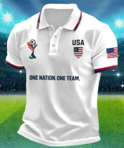 USA Soccer One Nation One Team Polo Shirt FIFA World Cup 2026 USA Merch Gift For Fan