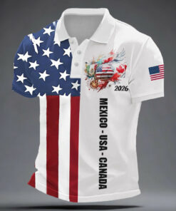 USA Soccer Polo Shirt FIFA World Cup 2026 USA Canada Mexico Clothes Unique Gift For Fans