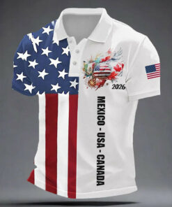 2026 WC Merch Polo Shirt Mexico USA Canada Soccer Apparel World Cup Gift