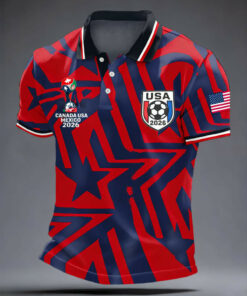 Men's USA Soccer Polo Shirt 2026 World Cup Merch US National Soccer Team Outfits
