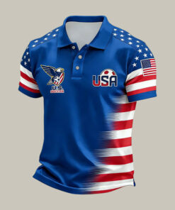 FIFA World Cup 2026 USA Eagle Polo Shirt American Flag Soccer Clothes Gift For Him
