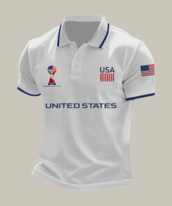 USA 2026 FIFA World Cup Polo Shirt American Flag World Cup Merch Father's Day Gift