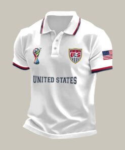 USA FIFA World Cup 2026 Polo Shirt American Flag Soccer Apparel Game Day Gear