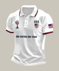 FIFA World Cup 2026 USA Polo Shirt One Nation One Team Shirt Present For Father