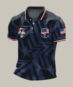 FIFA World Cup 2026 USA Polo Shirt American Flag Game Day Shirt Father's Day Gift