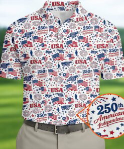 250Th American Independence Golf Polo Shirt Golfers Apparel Best Golf Presents