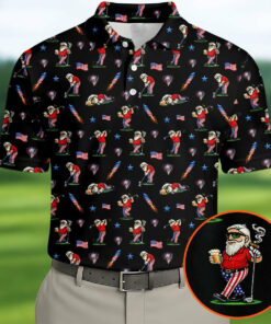 4Th Of July Funny Man Golf And Beer Golf Polo Shirt Patriotic Golf Shirt Gifts For Him