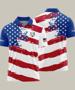 Ryder Cup USA Golf Polo Shirt American Flag Golf Clothes Cool Gift For Dad Birthday