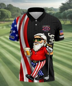 Customized America 250 Golf Polo Shirt Golf Shirts For Men Fun Golf Presents