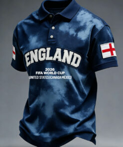 England Football Team Polo Shirt FIFA World Cup 2026 USA Canada Mexico Apparel Gift Fans