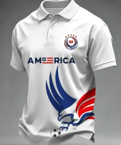 USA Football 2026 World Cup Polo Shirt Game Day Merch 22nd World Cup Souvenirs And Gifts