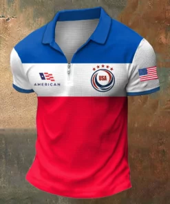USA Soccer 2026 World Cup Zip Polo Shirt Game Day Clothing Soccer Fan Gifts For World Cup