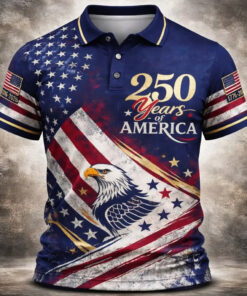 250 Years of America Eagle Flag Polo Shirt