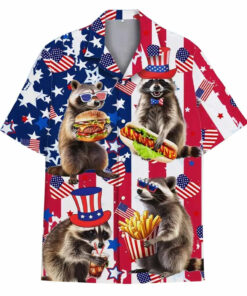 4th of July Raccoon Hawaiian Shirt