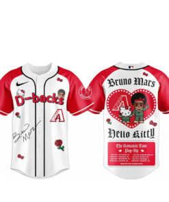 Arizona Diamondbacks Bruno Mars x Hello Kitty 2026 The Romantic Tour Baseball Jersey