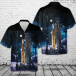 Artemis II Moon Rocket Hawaiian Shirt