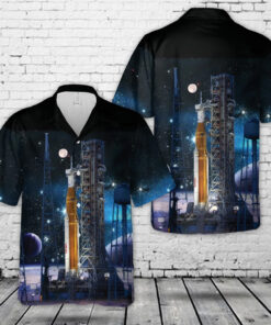 Artemis II Moon Rocket Hawaiian Shirt