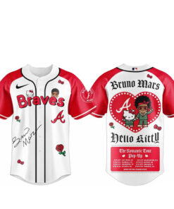 Atlanta Braves Bruno Mars x Hello Kitty 2026 The Romantic Tour Baseball Jersey
