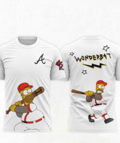 Atlanta Braves The Simpsons Wonderbat White Shirt