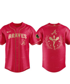 Atlanta Braves x Fourth Wing Night 2026 Red Baseball Jersey