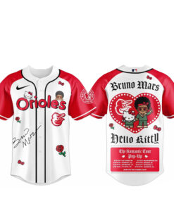 Baltimore Orioles Bruno Mars x Hello Kitty 2026 The Romantic Tour Baseball Jersey