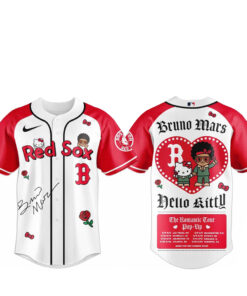 Boston Red Sox Bruno Mars x Hello Kitty 2026 The Romantic Tour Baseball Jersey