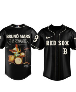 Boston Red Sox x Bruno Mars The Romantic Tour 2026 Black Baseball Jersey