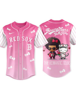 Boston Red Sox x Bruno Mars x Hello Kitty 20226 Pink Baseball Jersey