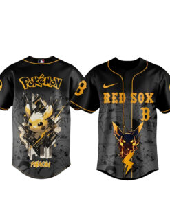 Boston Red Sox x Pokémon Pikachu 2026 Black Baseball Jersey