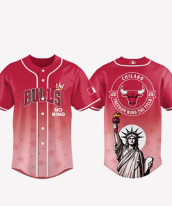 Chicago Bulls 2026 No Kings Freedom Runs The Field Baseball Jersey