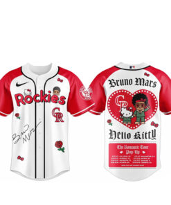 Colorado Rockies Bruno Mars x Hello Kitty 2026 The Romantic Tour Baseball Jersey